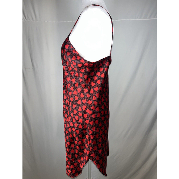 Private Luxuries Womens S Satin Chemise Nightie Slip Dress Hearts Red Valentines - Picture 3 of 7
